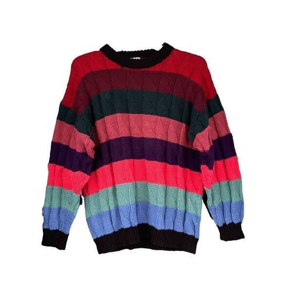 T4‎ Lambswool Colorful Sweater Size Large - Picture 1 of 4